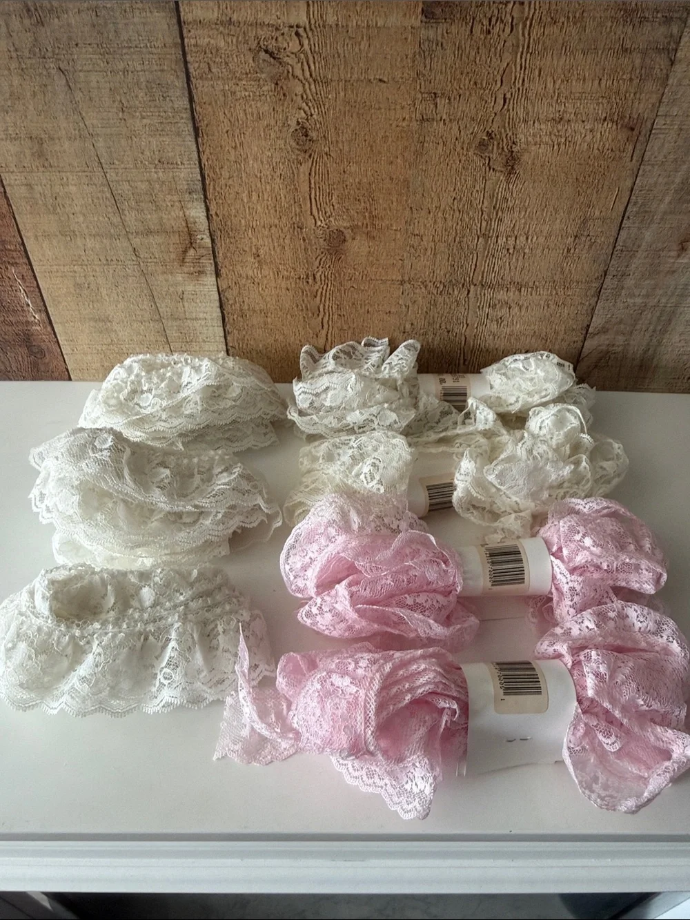 Lace Trim Ribbon Bundle – Pink & White Decorative Lace